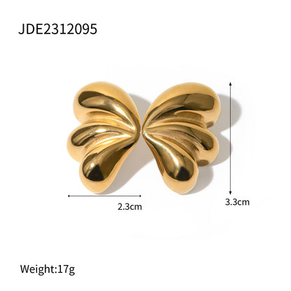 Three-petal teardrop butterfly earrings
