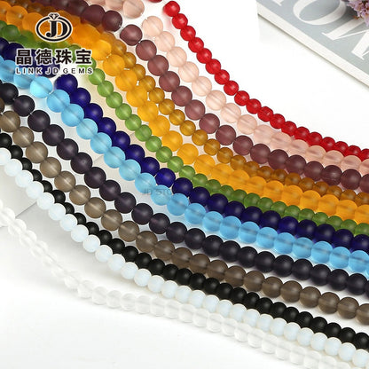 Frosted glass beads 4-14mm