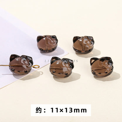 Obsidian carving ice obsidian nine-tailed fox loose beads