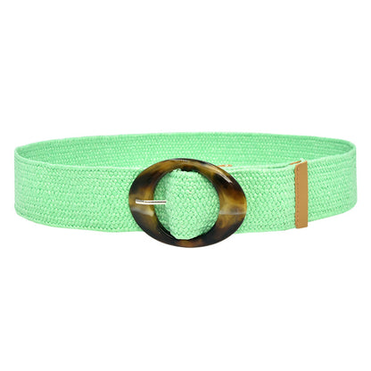 Ethnic style woven elastic belt