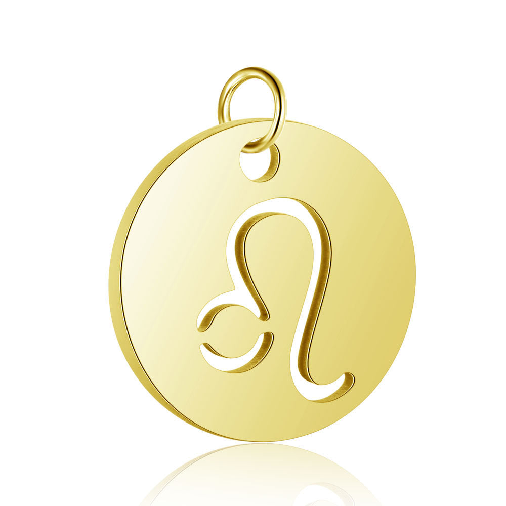 5 pcs/titanium steel twelve constellation jewelry pendant.