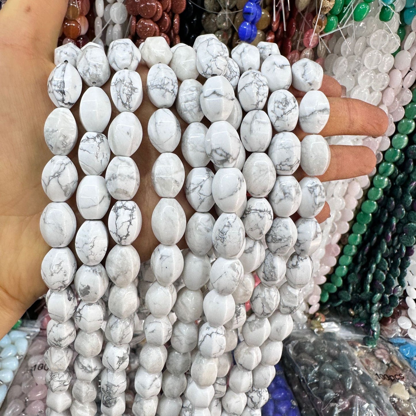 Cristal 28pcs contas de arroz hexagonais 10*14MM contas soltas 