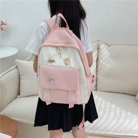 Student backpack plaid