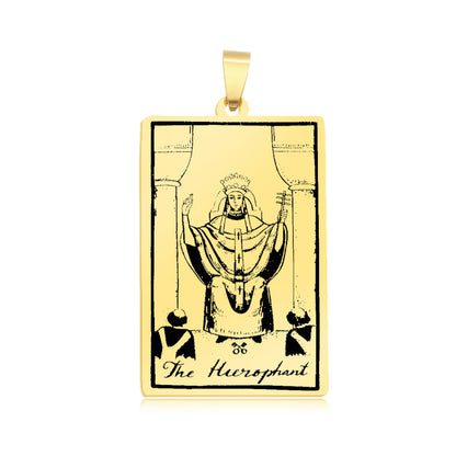 5 pcs/pack, gold tarot titanium steel pendant.