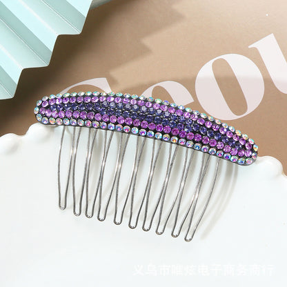 Acrylic rhinestone color pressure hair plug comb hairpin