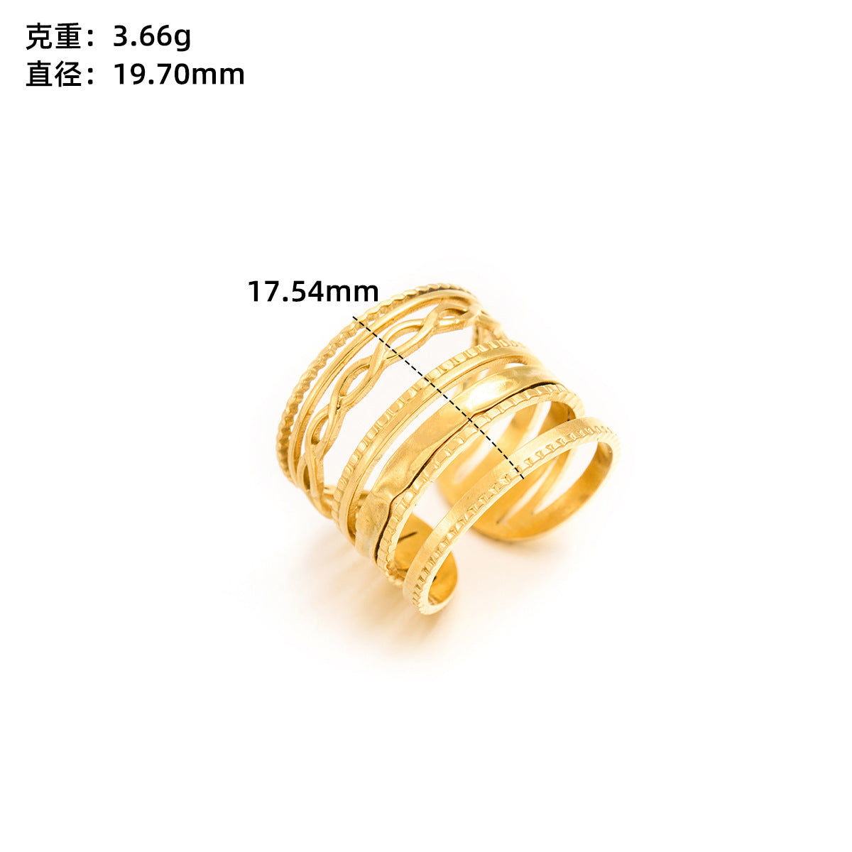 Stainless steel love open ring