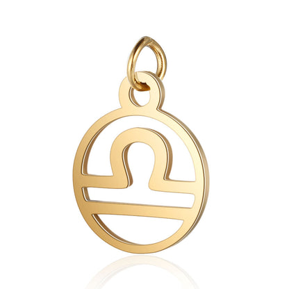 5 pcs/titanium steel hollow twelve constellation jewelry accessories