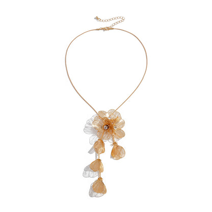 Flower Versatile Lock Necklace, Earrings