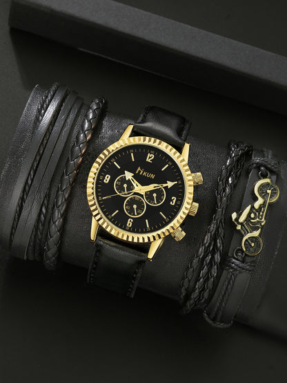 Sports Watch Beaded Bracelet Set