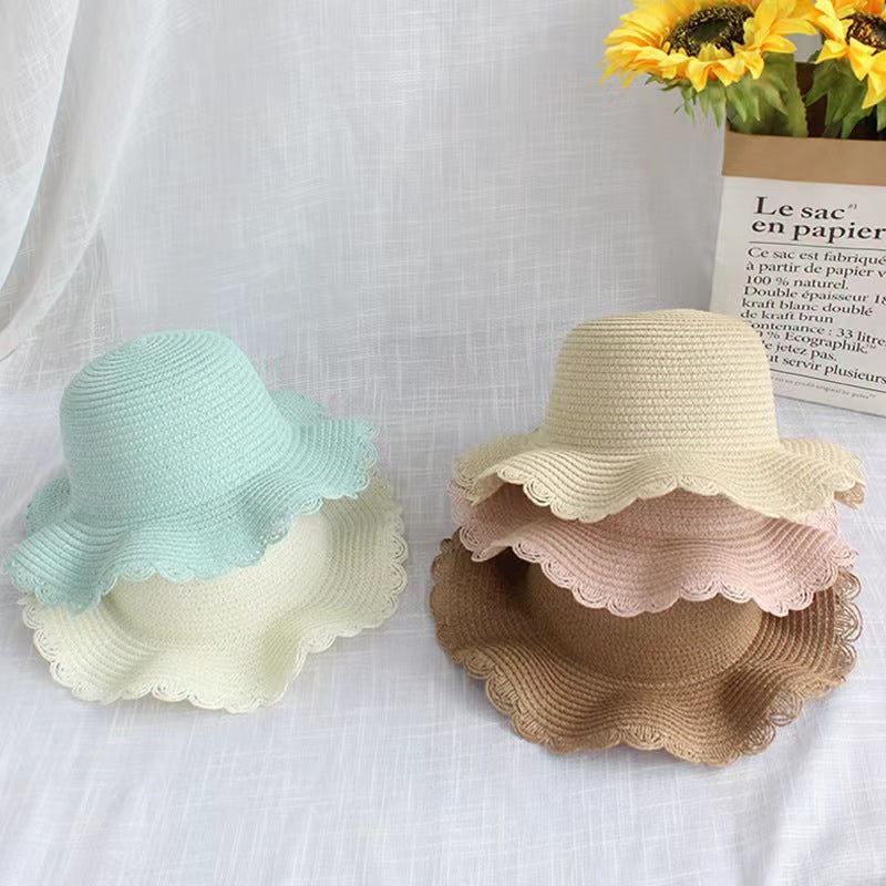 Hat Summer Girls' Straw Bag Set Sun Protection UV Beach Hat