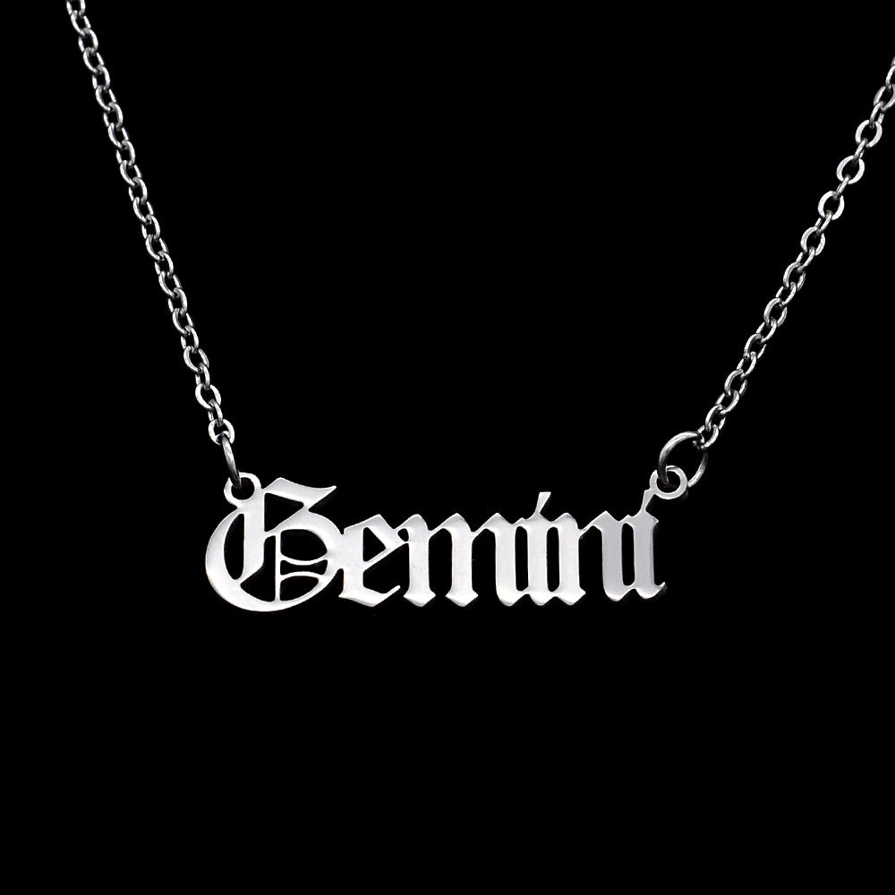 Collar de acero de titanio de las 12 constelaciones para mujer 