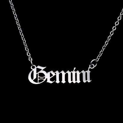 Collar de acero de titanio de las 12 constelaciones para mujer 