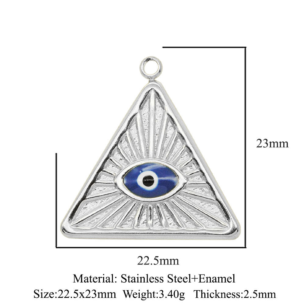 3 pcs/bag stainless steel round eye pendant