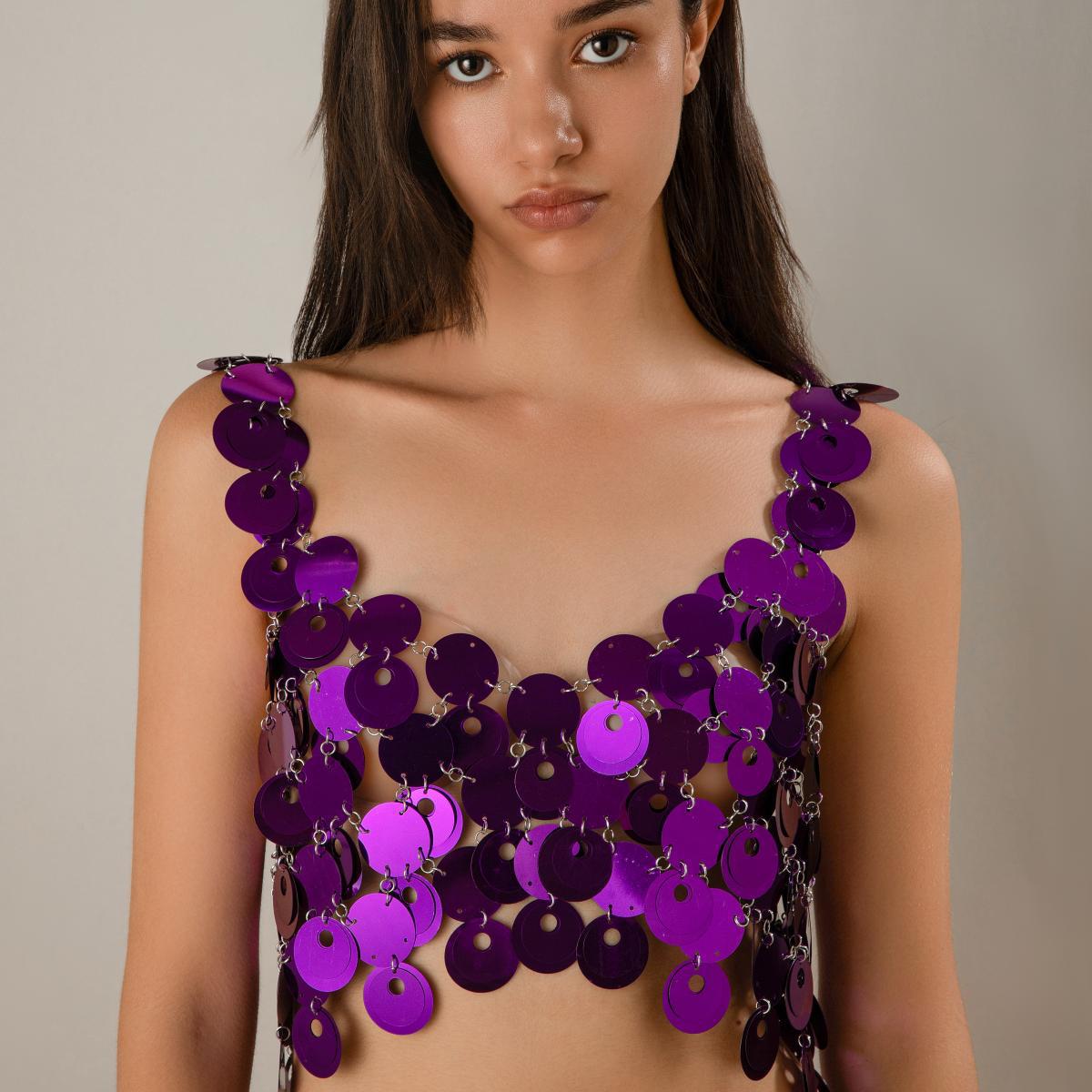 Sexy Suspender Hollow Sequin Skirt Body Chain