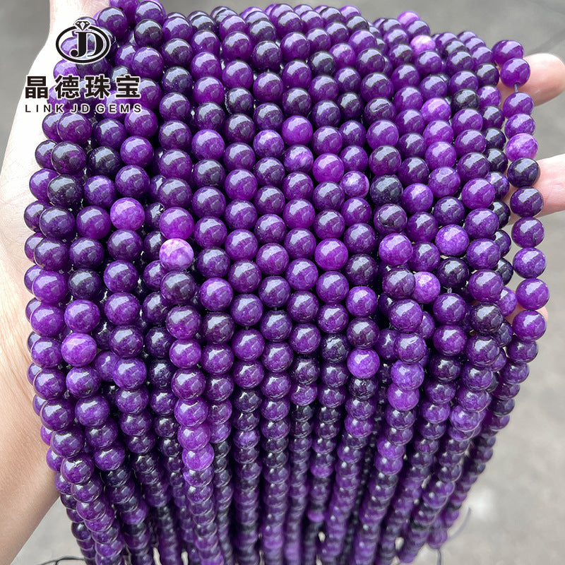 Optimized dark purple chalcedony loose beads
