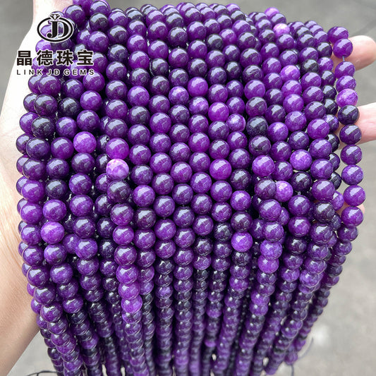 Optimized dark purple chalcedony loose beads