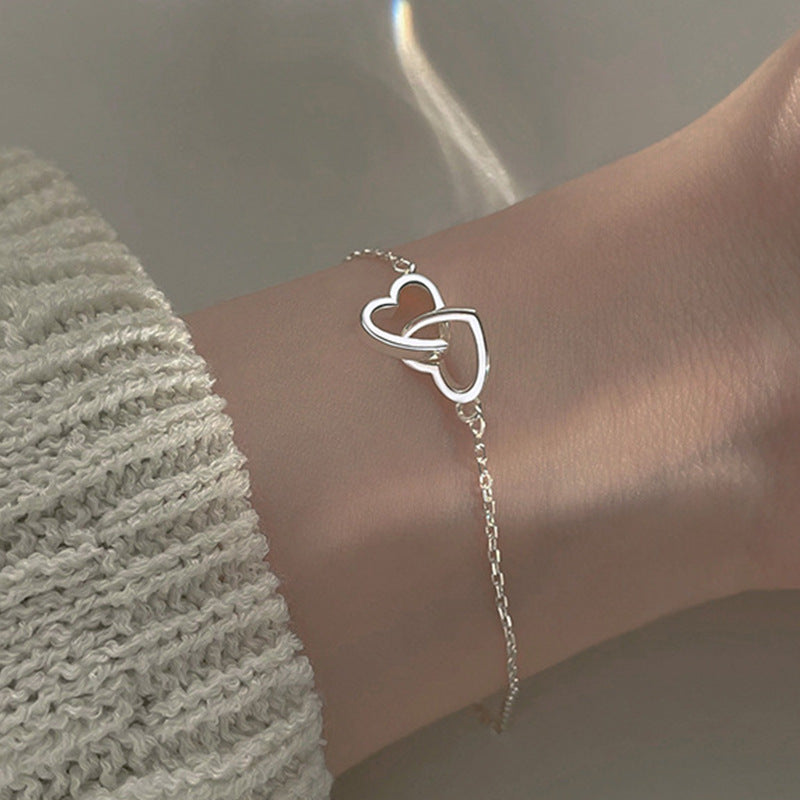 Interlocking Double Heart Bracelet