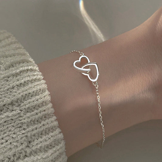 Interlocking Double Heart Bracelet