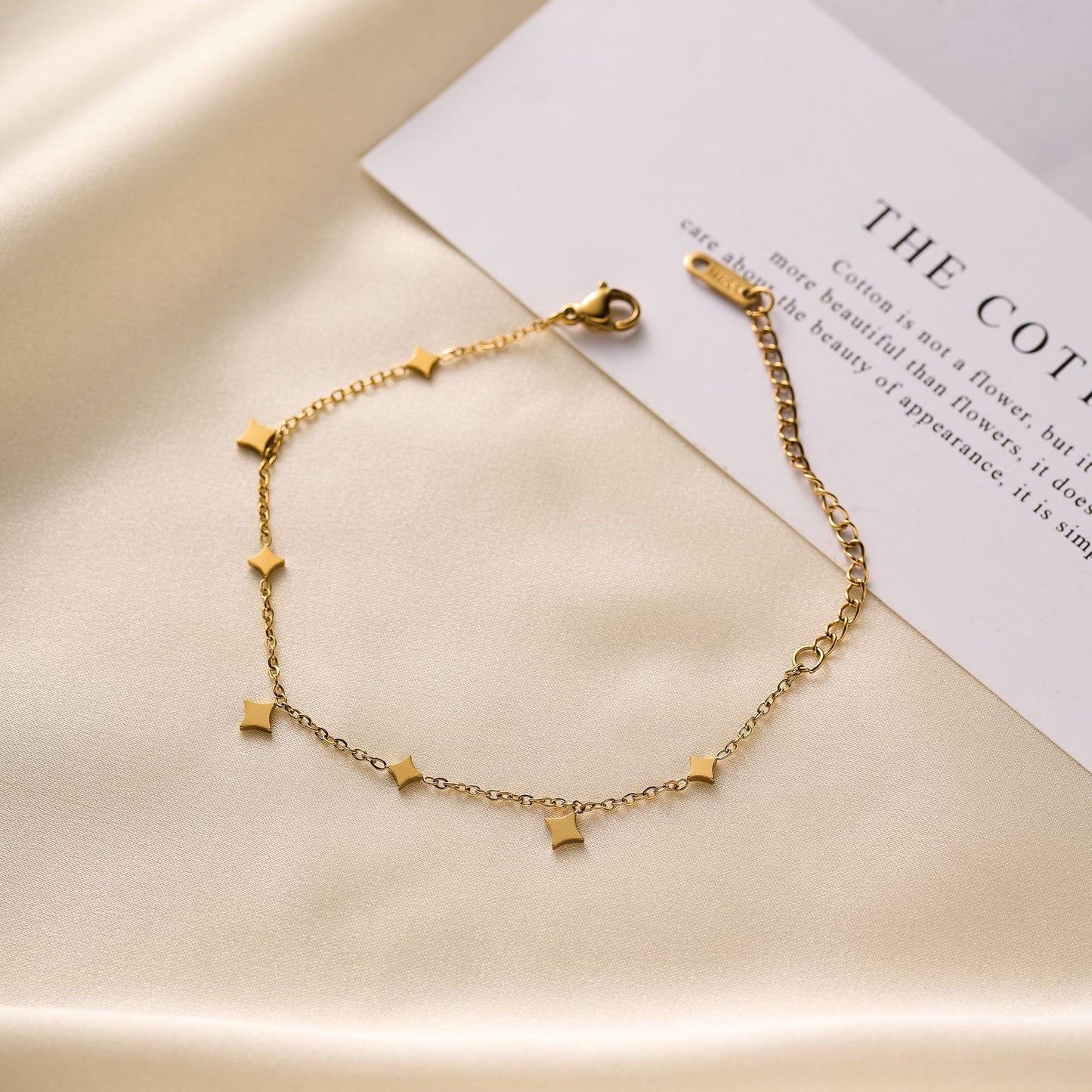 Titanium Steel Rhombus Necklace & Bracelet Set