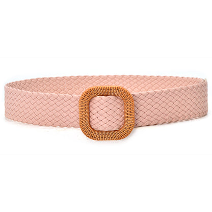 Colorful Round Buckle Belt Versatile Braided