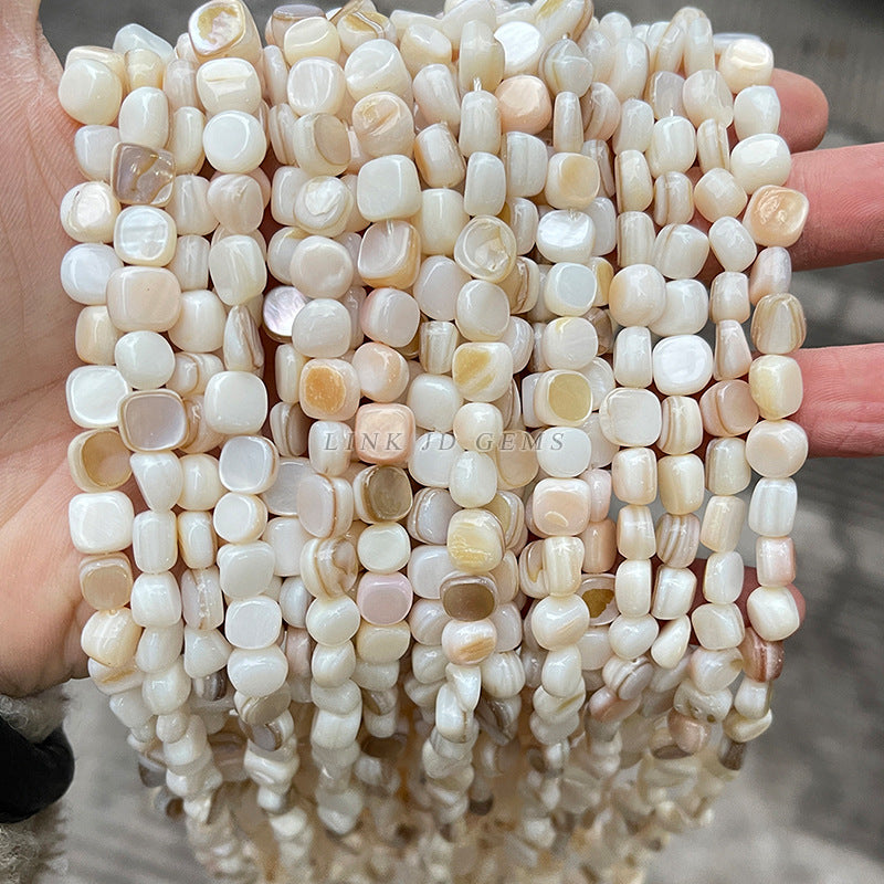 7-8Mm natural freshwater white shell beads