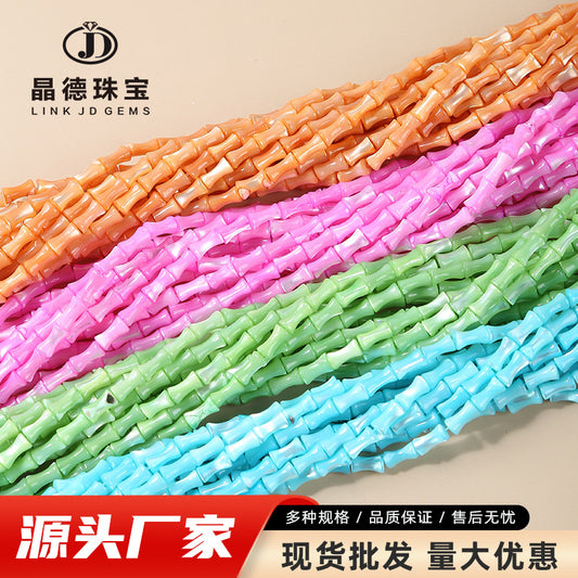 4 * 7Mm colorful shell horseshoe snail bamboo joint loose beads