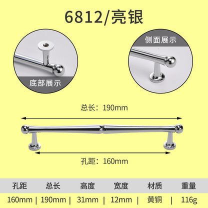 Chrome Bright Silver Brass Handle