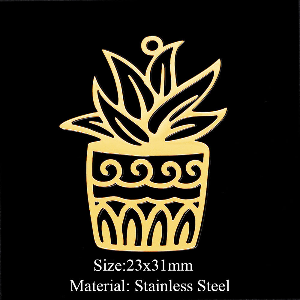 5 pcs/bag Fan-shaped flower geometric pendant