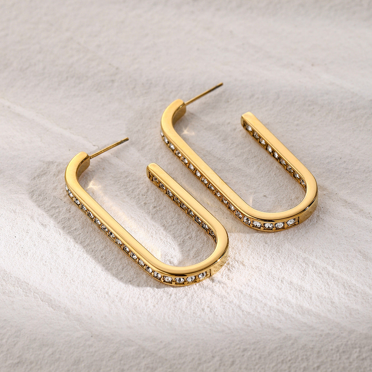 U-Shaped Diamond Earrings