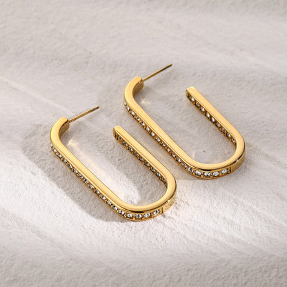 U-Shaped Diamond Earrings
