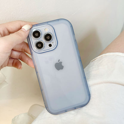 Simple Shockproof Case iPhone14 12 Silicone Clear Candy Color Couple X 13