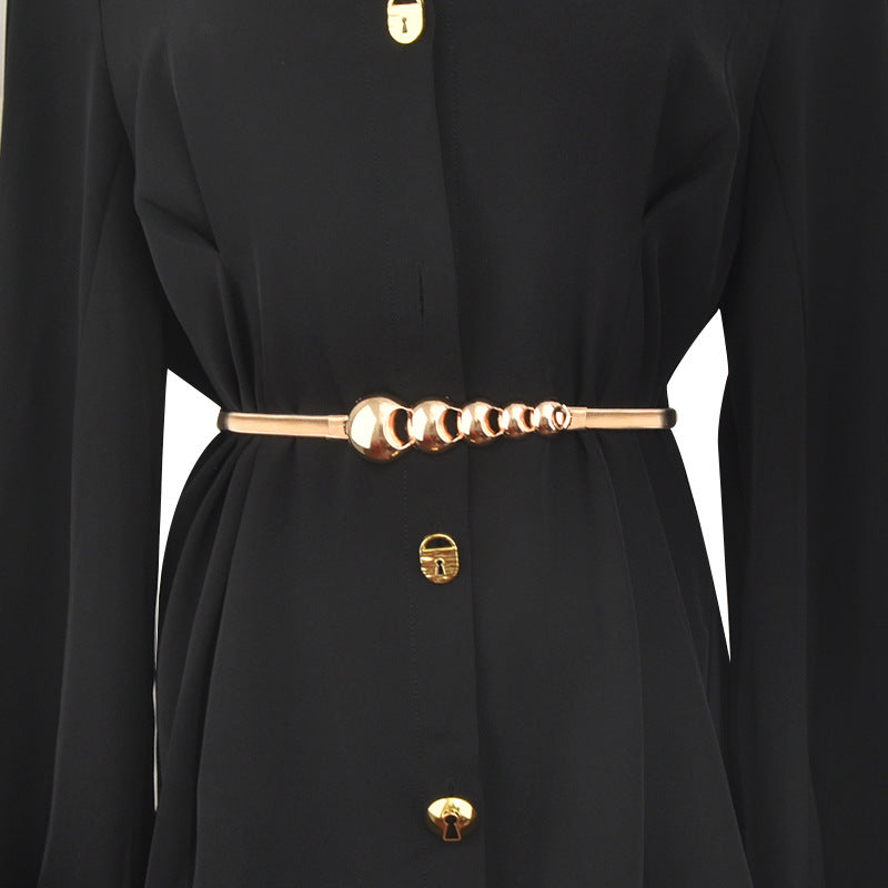 fashion Metal round buckle belt