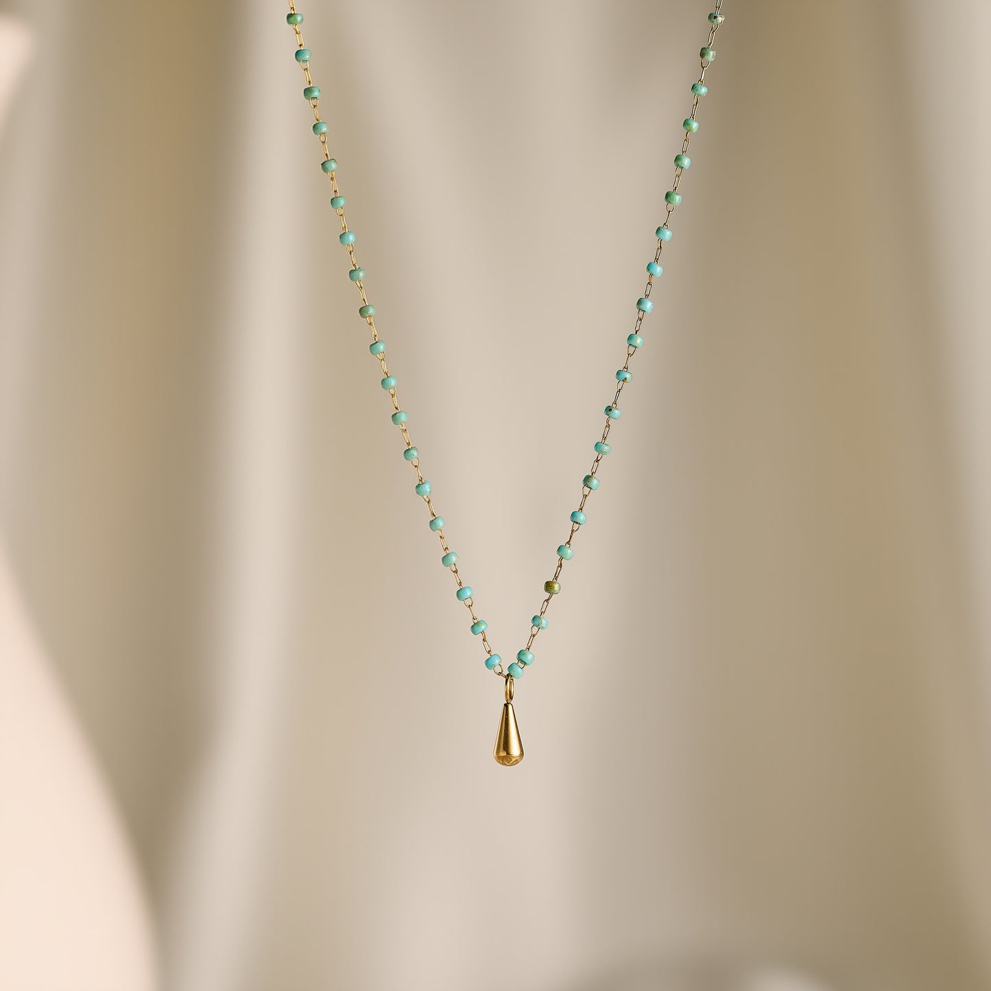 Women's Titanium Steel Natural Stone Necklace & Geometric Zircon Bracelet Set