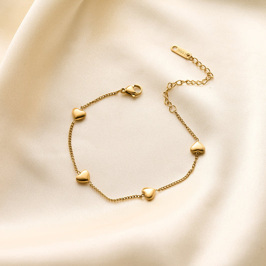 Titanium Steel Peach Heart Bracelet