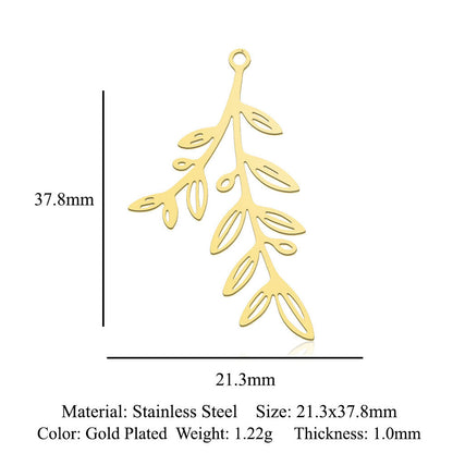 5 pcs/bag leaf maple leaf titanium steel pendant