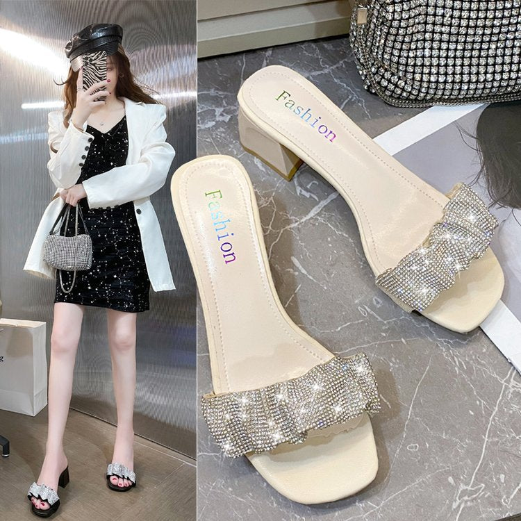 Sequins one word sandals wholesale