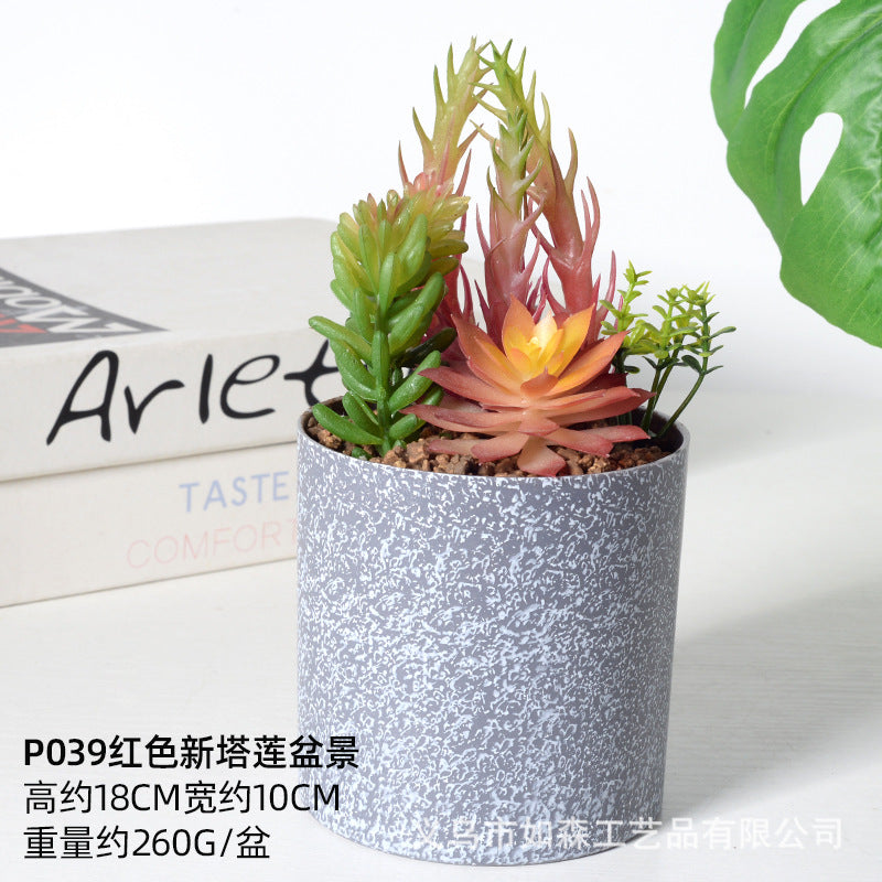 Simulation melamine cement cactus ball bonsai