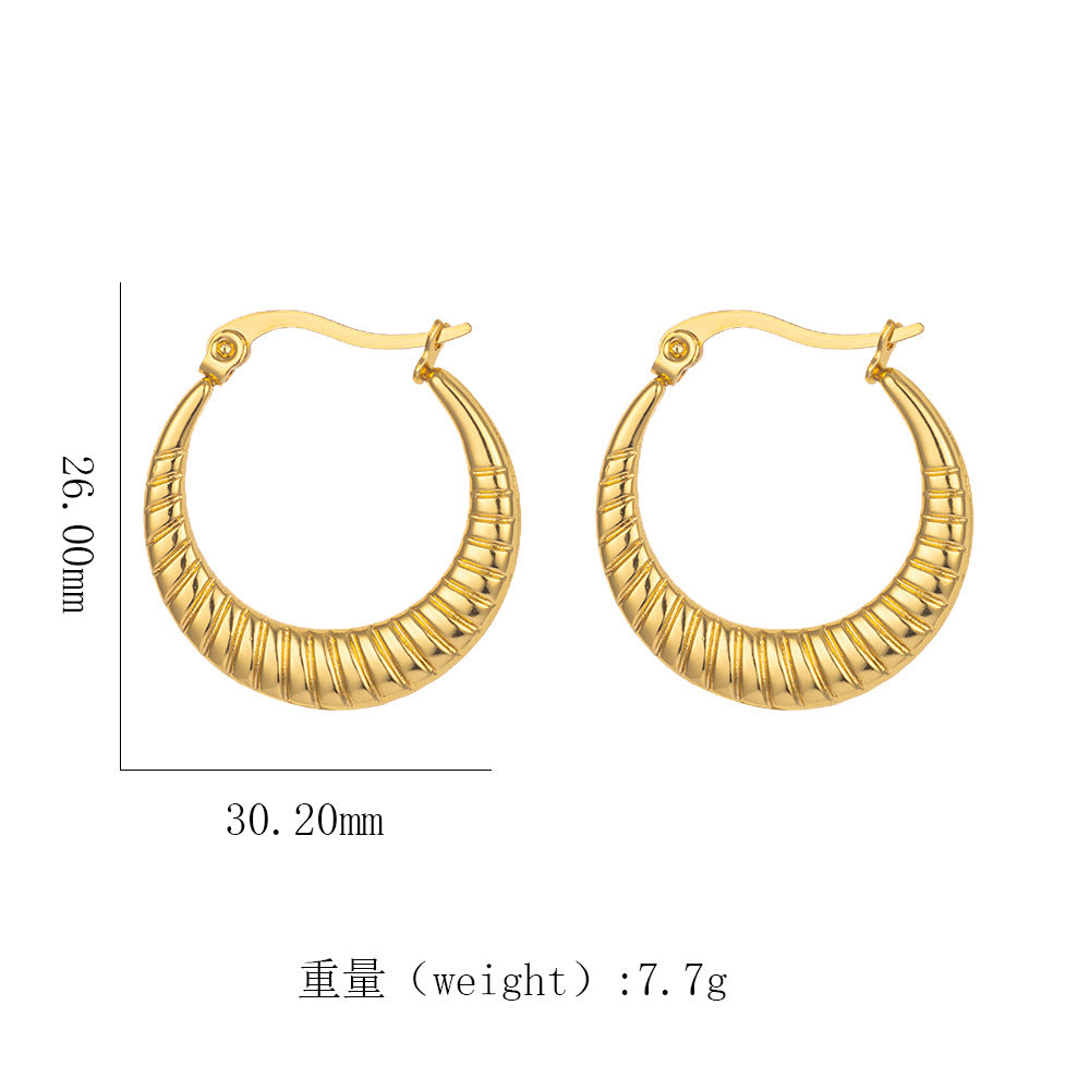 18K Gold Titanium Steel Geometric Earrings