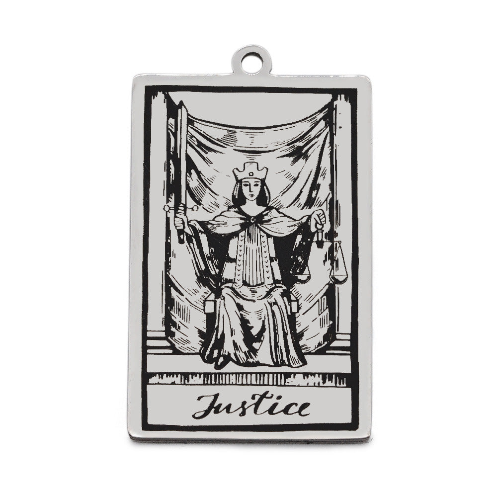 5 pcs/bag Tarot titanium steel pendant retro