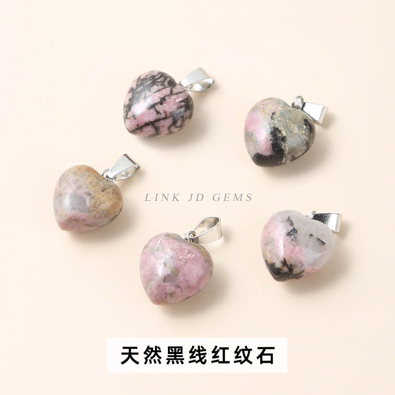 15Mm natural moonstone love heart pendant.