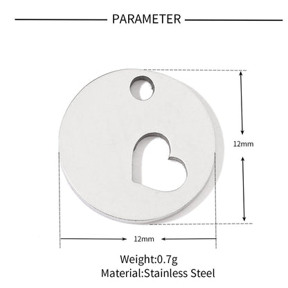 20 pcs/pack love star round titanium steel DIY pendant