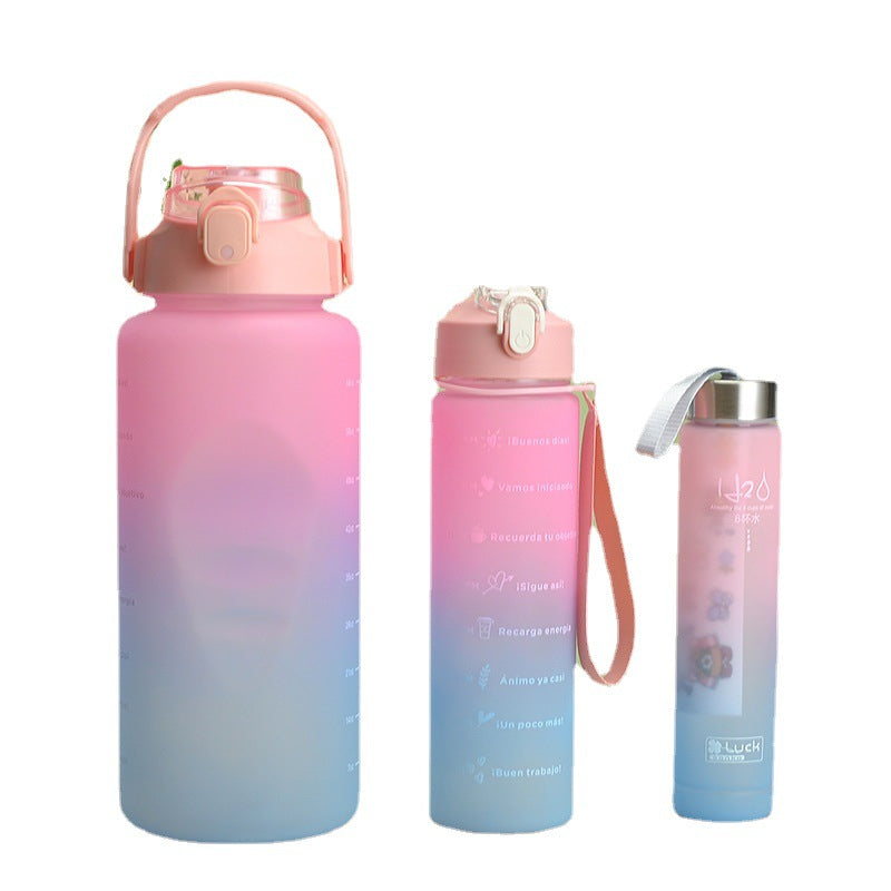 Gradient Color Plastic Water Cup Three-Piece Set
