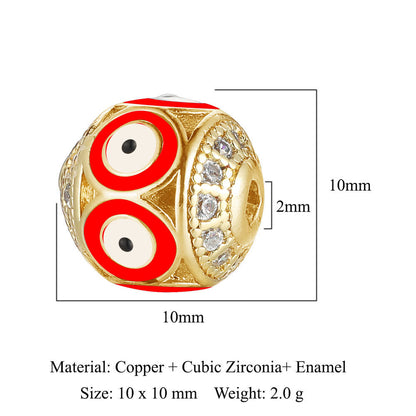 Devil's Eye Copper Zircon Jewelry Beads