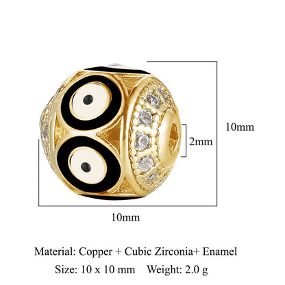 Devil's Eye Copper Zircon Jewelry Beads