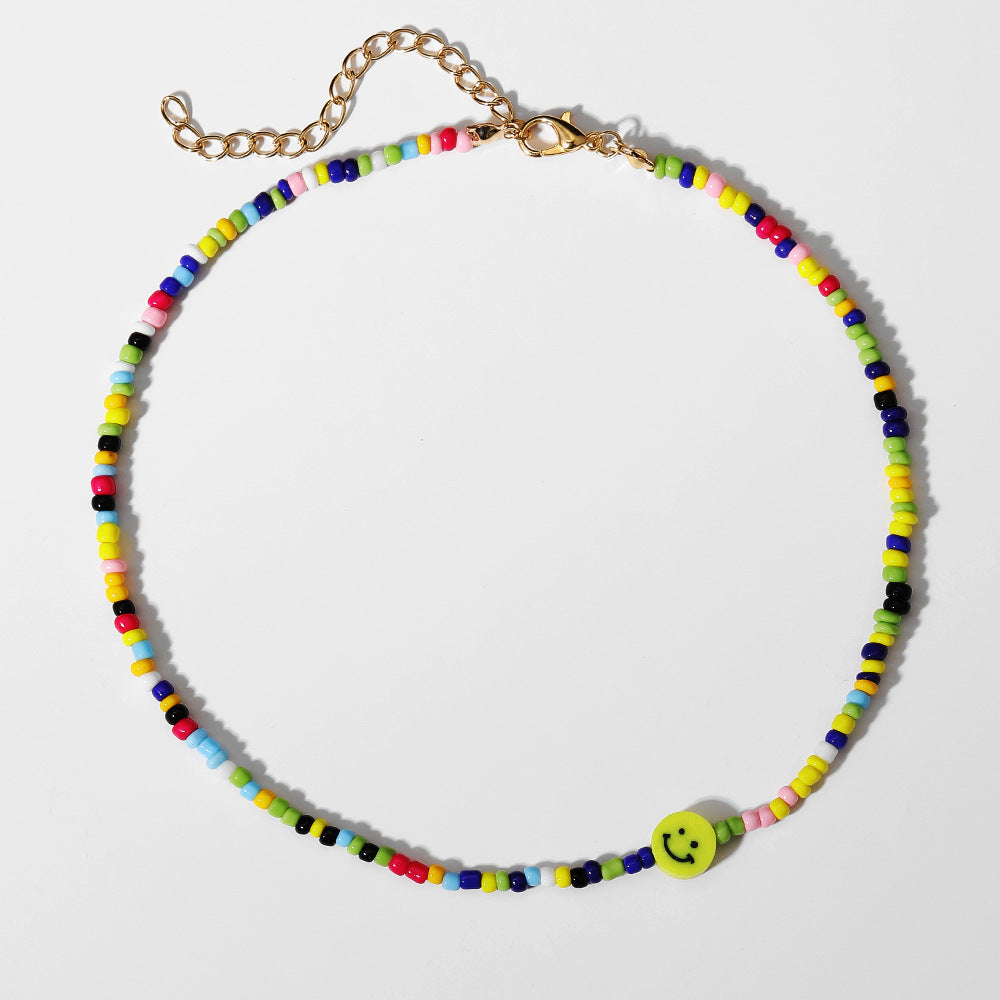 Colorful Rice Bead Bohemian Short Necklace