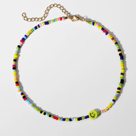 Colorful Rice Bead Bohemian Short Necklace