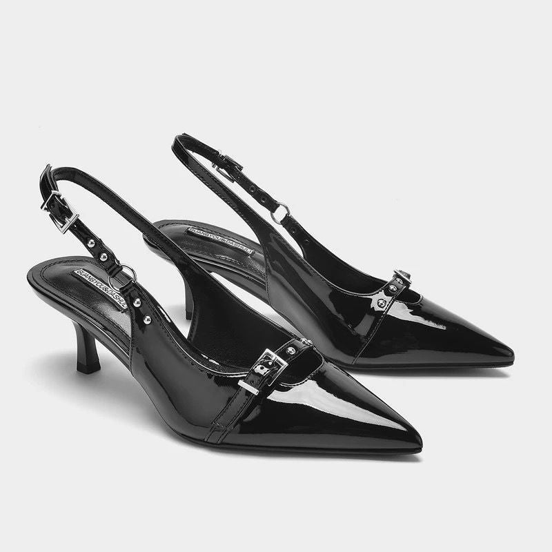 Cross-Buckle Mary Jane Shoes