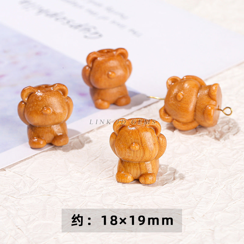 Barbie sandalwood carving lion head cat claw lotus pod accessories