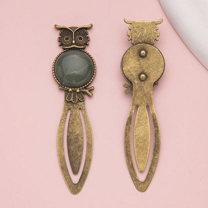Vintage Owl Bookmark Handmade Agate Slice Bookmark