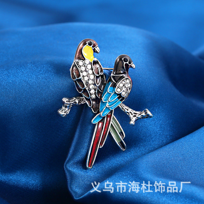 Alloy Oil Color Bird Brooch